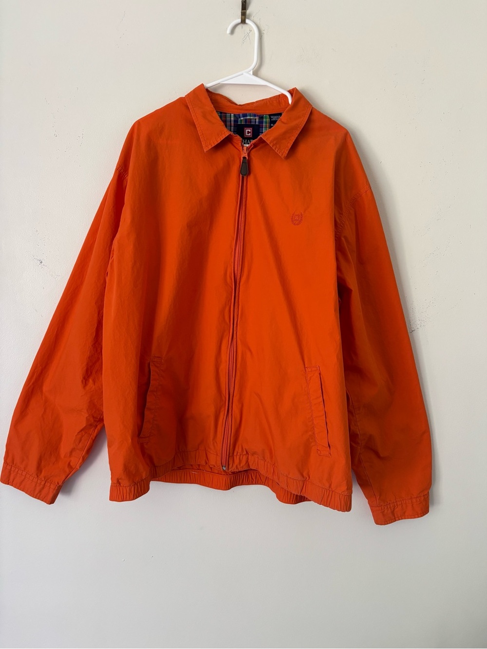 Chaps by Ralph Lauren Cotton Light Classic Orange Zip-Up Herrington Jacket Sz XL
